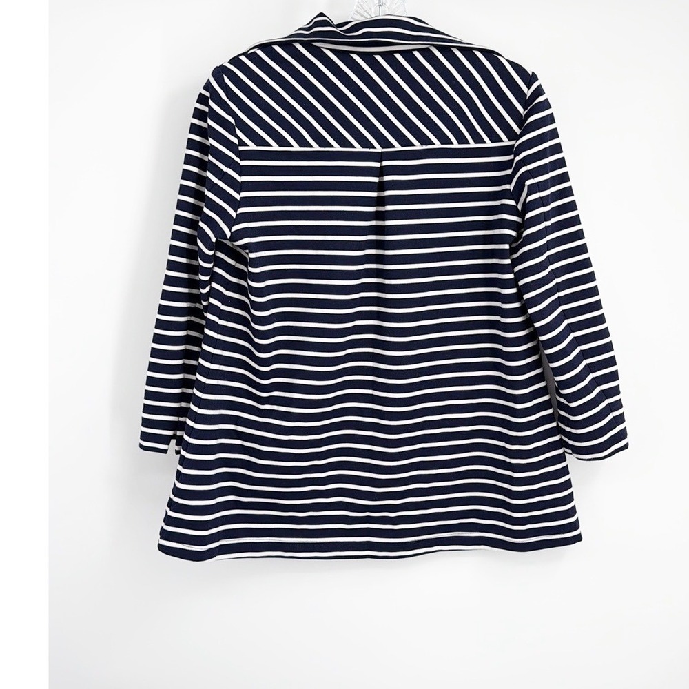 Tuckernuck Striped Long Sleeve Collared Tunic Top Navy White Pockets Size XS - Picture 4 of 7